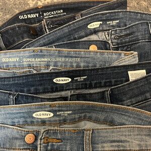 5 pairs Old Navy skinny jeans size 4 blue mid rise and high rise